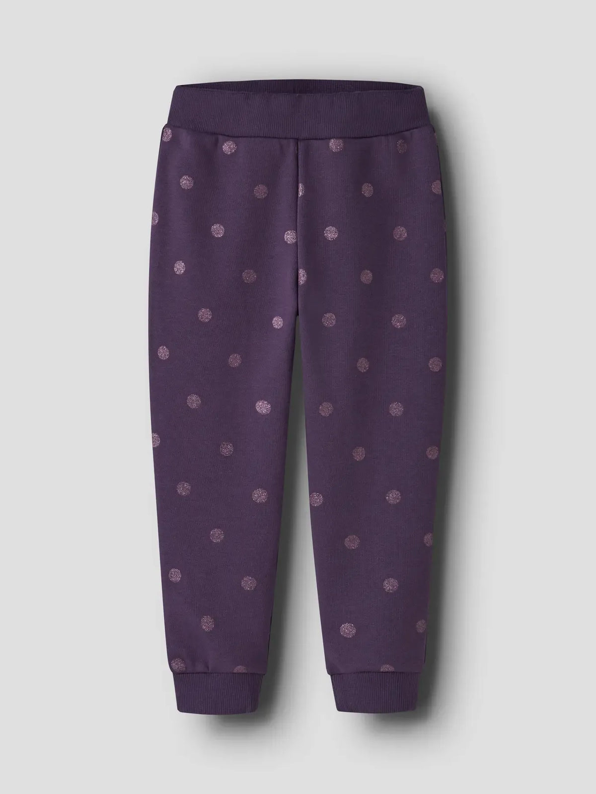 Pantaloni Viola Scuro A Pois Glitter Bimba