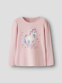 Maglia Da Bambina A Maniche Lunghe Con Unicorno Rosa