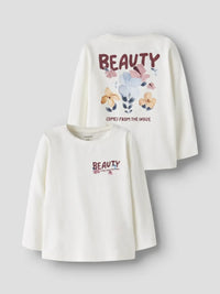 Maglia Manica Lunga Panna Con Fiori
