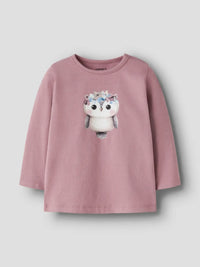 Maglia Manica Lunga Name It Rosa Gufo