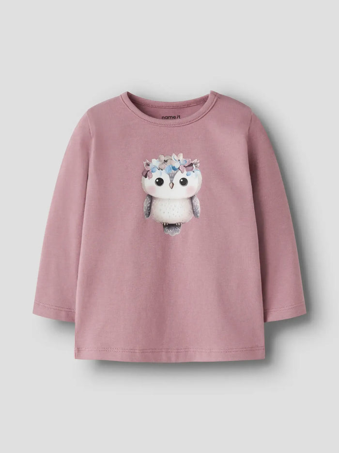 Maglia Manica Lunga Name It Rosa Gufo