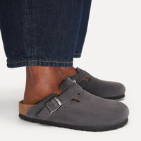 Boston charcoal Suede Leather