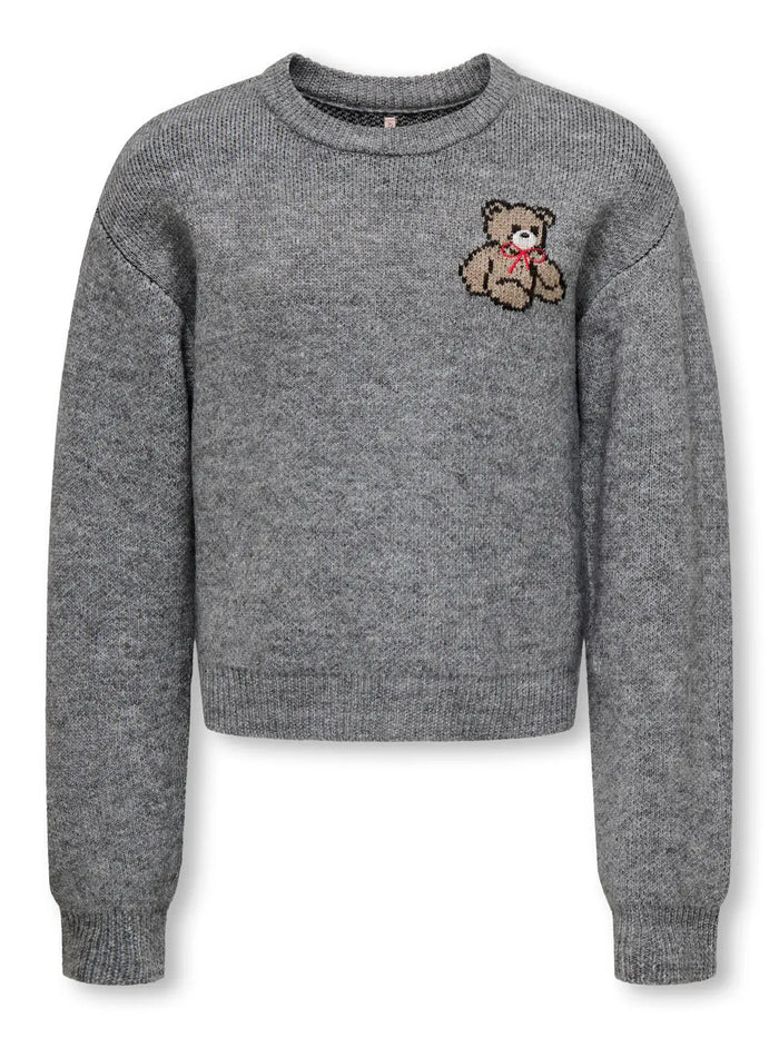 Pullover da Ragazza Medium Grey Melange