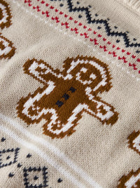 Maglione Natalizio Beige Con Omini Pan Di Zenzero