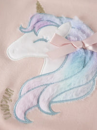 Felpa Girocollo Con Unicorno Rosa Chiaro