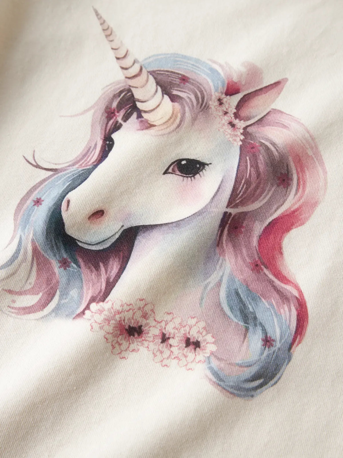 Maglia Da Bambina A Maniche Lunghe Con Unicorno Bianca