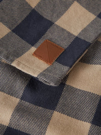 Camicia A Quadri Beige E Blu