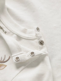 Maglia Manica Lunga Panna Con Animali Del Bosco