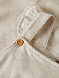 Salopette In Felpa Con Volant Beige Chiaro