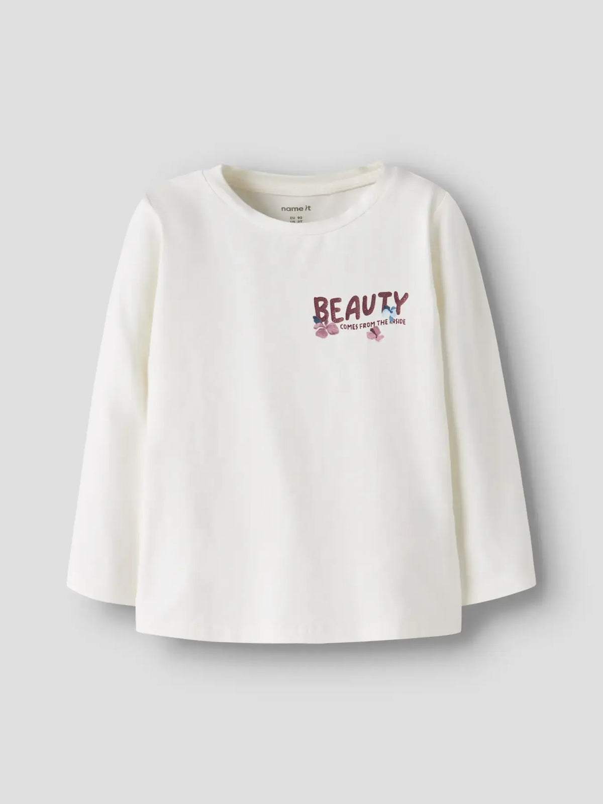 Maglia Manica Lunga Panna Con Fiori