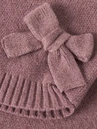 Maglione Rosa Antico Con Fiocchetti