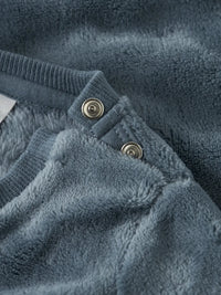 Felpa Soffice Peluche Azzurro Con Volpe