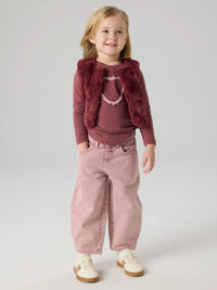 Jeans A Palloncino Rosa Antico Bimba