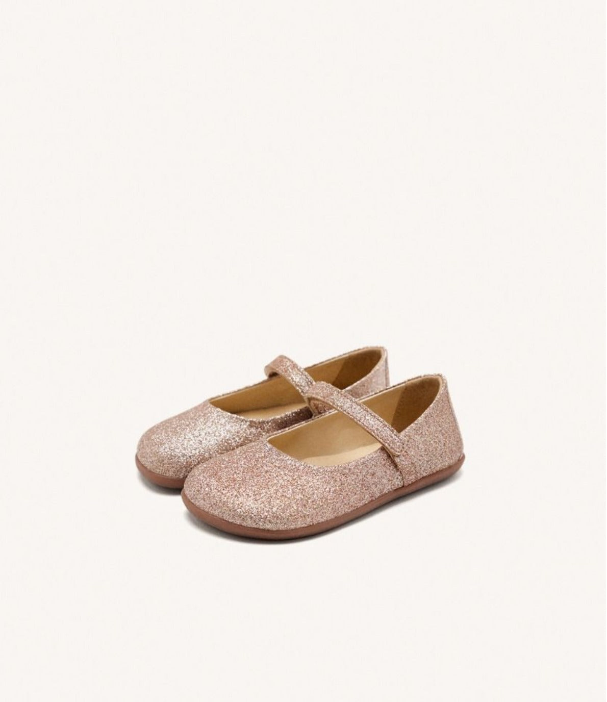 Ballerine Mary Jane Glitter Rosa Gold con Cinturino