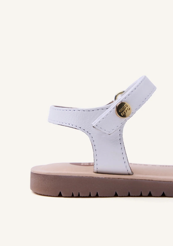 Sandalo Bianco con Fiori 3D e Perline