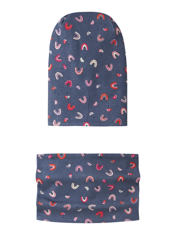 Set Beretto E Scaldacollo Bambina Vintage Indigo
