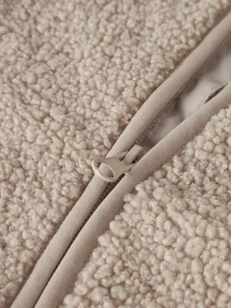 Tuta Intera Neonato In Pile Teddy Con Cappuccio Beige
