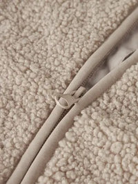 Tuta Intera Neonato In Pile Teddy Con Cappuccio Beige