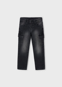 Pantalone Soft Denim Cargo Nero
