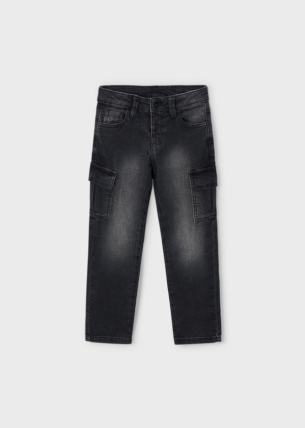 Pantalone Soft Denim Cargo Nero