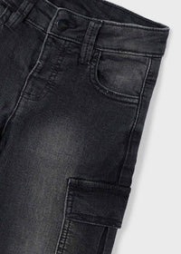 Pantalone Soft Denim Cargo Nero
