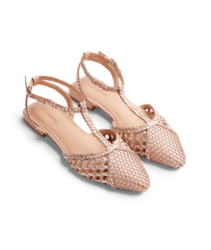 Sandalo Intrecciato Nude Con Cinturino Alla Caviglia