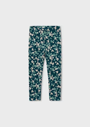 Leggings Felpa Stampa Ninfea Verde