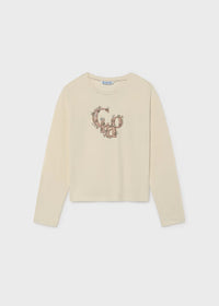 Maglietta Manica Lunga Basico Crema Fard