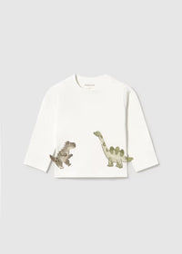 Maglietta Manica Lunga Dino Bianco