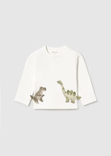 Maglietta Manica Lunga Dino Bianco