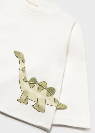 Maglietta Manica Lunga Dino Bianco