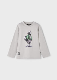Maglietta Manica Lunga Wolf Fumo