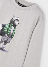 Maglietta Manica Lunga Wolf Fumo