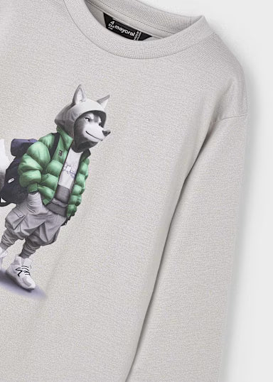Maglietta Manica Lunga Wolf Fumo