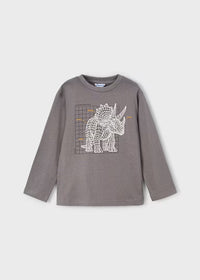 Maglietta Manica Lunga Glow In The Dar Grigio