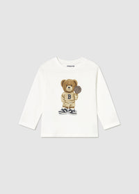 Maglietta Manica Lunga Orso Panna