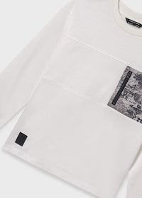 Maglietta Manica Lunga Tasche Panna