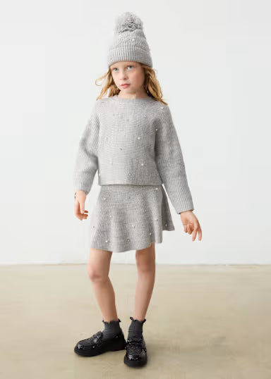 Maglione Tricot Perle Grigio Mix