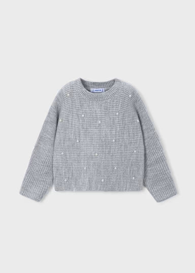 Maglione Tricot Perle Grigio Mix