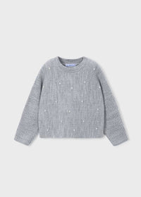Maglione Tricot Perle Grigio Mix