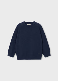 Maglione Collo Tondo Basico Tinta Blu