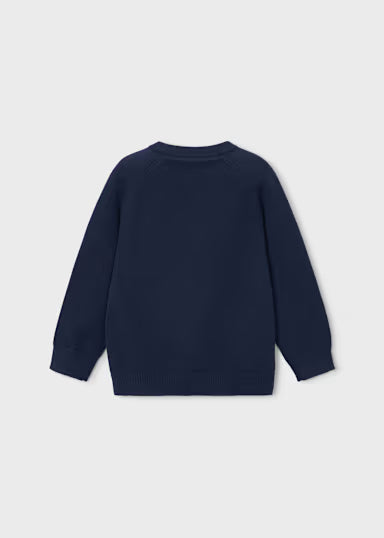 Maglione Collo Tondo Basico Tinta Blu