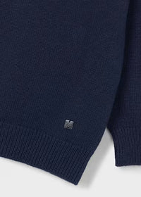 Maglione Collo Tondo Basico Tinta Blu