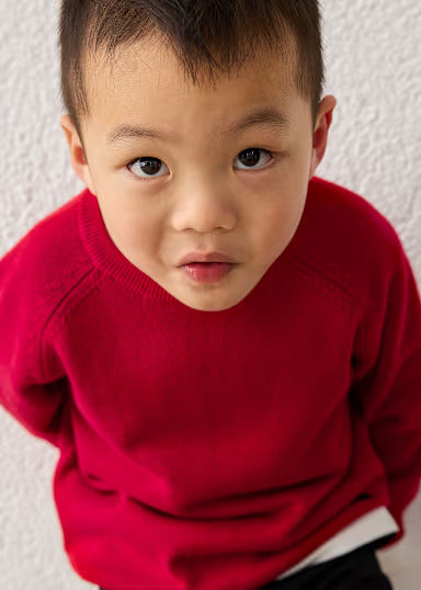 Maglione Collo Tondo Basico Rosso