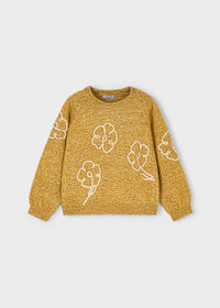 Maglione Fiori Applicazione Mostarda