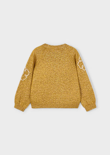 Maglione Fiori Applicazione Mostarda