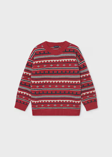 Maglione Jacquard Rosso