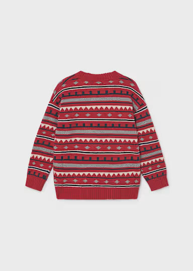 Maglione Jacquard Rosso