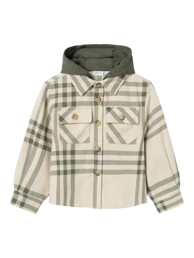 Camicia Con Cappuccio Beige Azzurro