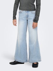 Jeans Ragazza Wide Leg Con Lavaggio Chiaro